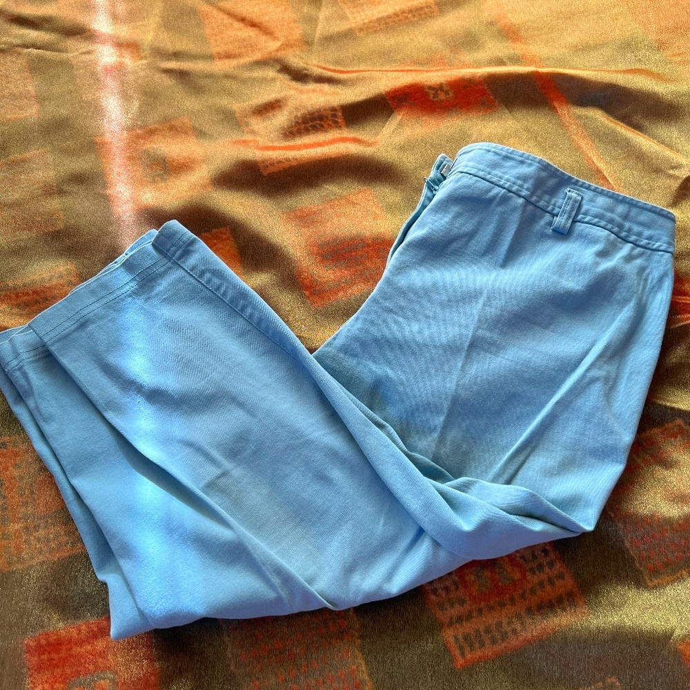 Vintage Blue Straight Leg Capri Pants
